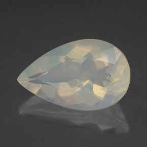 Opala multicolorido natural 2,21ct, formato de pêra, transparente