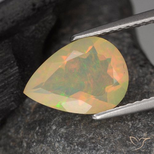 1.40ct Natural Multicolorido Opala, Formato de pêra, Transparente