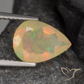 Opala Multicolorido Natural 1.40ct, Formato de pêra, Transparente