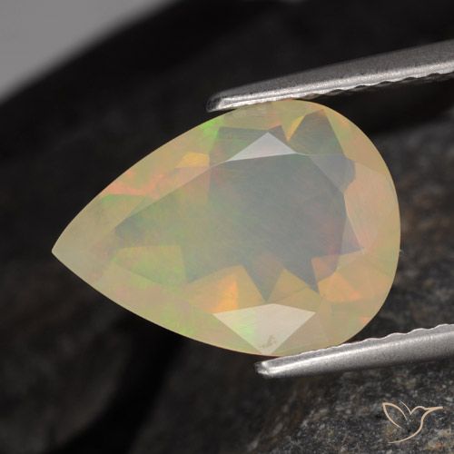1.64ct Natural Multicolorido Opala, Formato de pêra, Translúcido