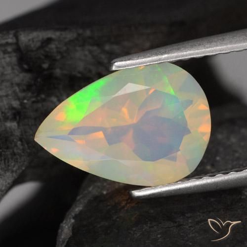 1.47ct Natural Multicolorido Opala, Formato de pêra, Transparente