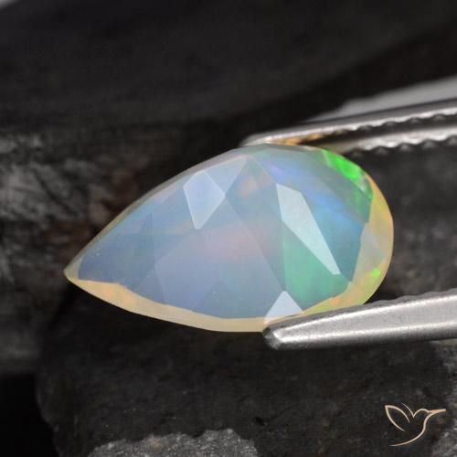 Opala Multicolorido Natural 1.47ct, Formato de pêra, Transparente
