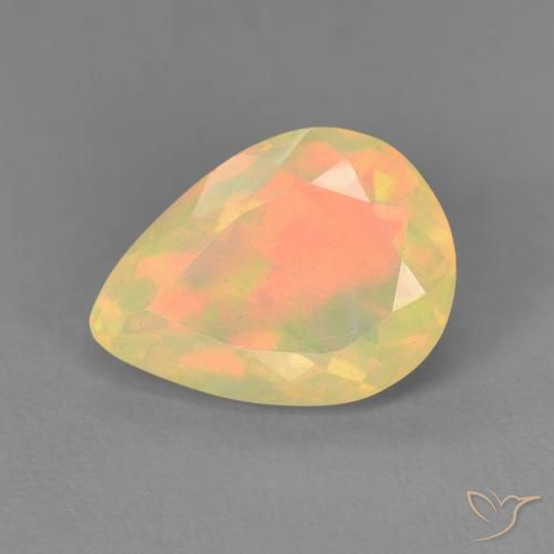 1.54ct Natural Multicolorido Opala, Formato de pêra, Transparente