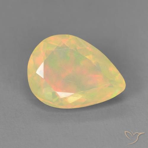 Opala Multicolorido Natural 1.54ct, Formato de pêra, Transparente