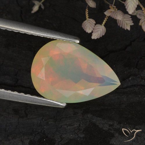 1.73ct Natural Multicolorido Opala, Formato de pêra, Transparente