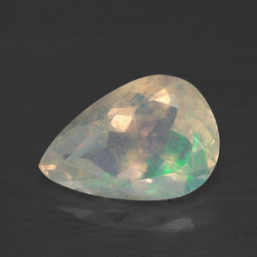 Opala multicolorido natural 2,73ct, formato de pêra, transparente
