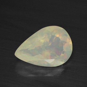 Opala multicolorido natural 1,85ct, formato de pêra, transparente