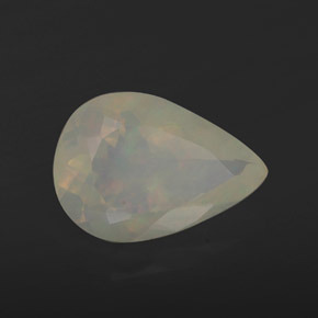 Opala multicolorido natural 1,85ct, formato de pêra, transparente