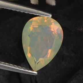 Opala multicolorido natural 1,33ct, formato de pêra, transparente