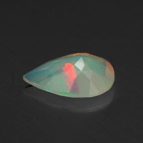 Opala multicolorido natural 1,53ct, formato de pêra, transparente