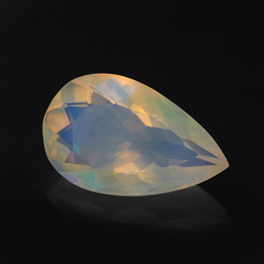 Opala multicolorido natural 1,98ct, formato de pêra, transparente