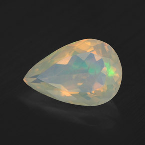 Opala multicolorido natural 2,16ct, formato de pêra, transparente