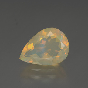 Opala multicolorido natural 1,68ct, formato de pêra, transparente