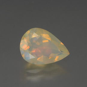 Opala multicolorido natural 1,68ct, formato de pêra, transparente