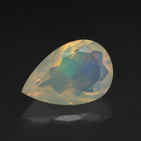 Opala multicolorido natural 1,93ct, formato de pêra, transparente