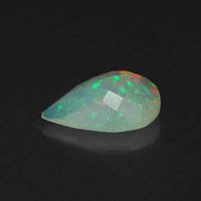 Opala multicolorido natural 1,28ct, formato de pêra, transparente