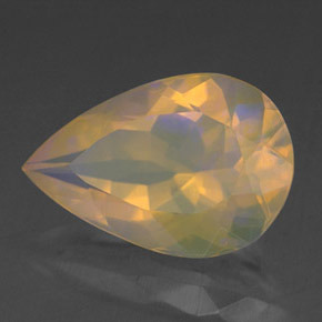 Opala multicolorido natural 1,68ct, formato de pêra, transparente