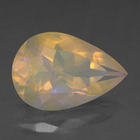 Opala multicolorido natural 1,68ct, formato de pêra, transparente