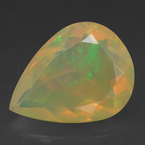 Opala multicolorido natural 2,28ct, formato de pêra, transparente