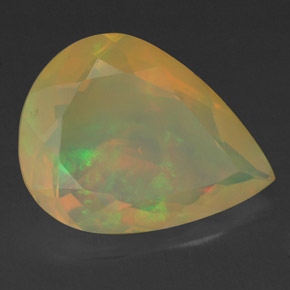 Opala multicolorido natural 2,28ct, formato de pêra, transparente