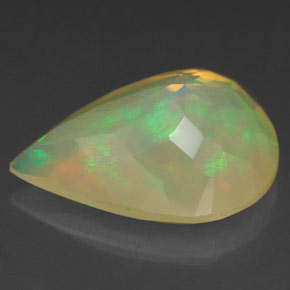 Opala multicolorido natural 2,28ct, formato de pêra, transparente