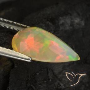 Opala Multicolorido Natural 1.65ct, Formato de pêra, Transparente