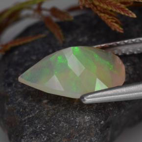 Opala multicolorido natural 1,45ct, formato de pêra, transparente