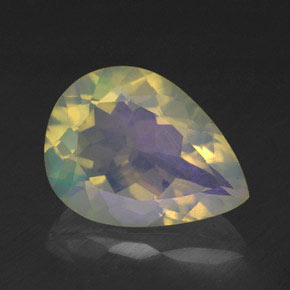 Opala multicolorido natural 1,87ct, formato de pêra, transparente