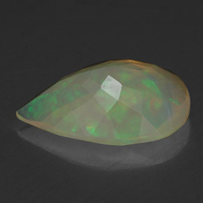 Opala multicolorido natural 1,43ct, formato de pêra, transparente