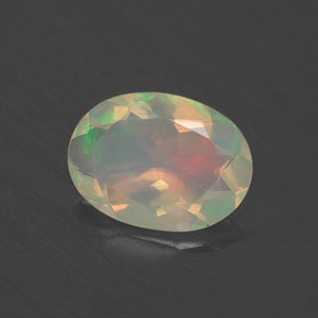 Opala multicolorido natural 0,48ct, transparente, transparente/translúcido