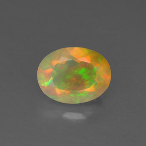 Opala multicolorido natural 0,81ct, transparente, transparente/translúcido