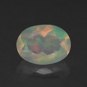 Opala multicolorido natural 0,76ct, transparente, transparente/translúcido