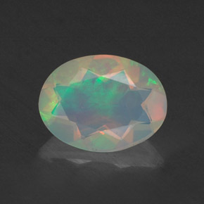 Opala multicolorido natural 0,66ct, transparente, transparente/translúcido