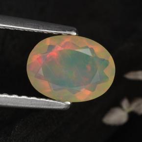 Opala amarelo natural 0,67ct, corte oval, translúcido