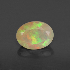 Opala multicolorido natural 0,82ct, transparente, transparente/translúcido