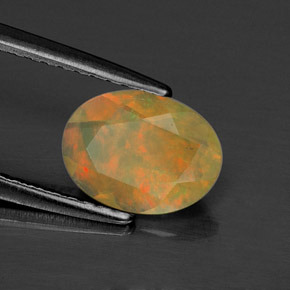 Opala multicolorido natural 0,61ct, transparente, transparente/translúcido