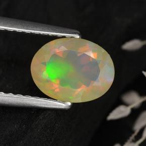 Opala multicolorido natural 0,75ct, corte oval, transparente