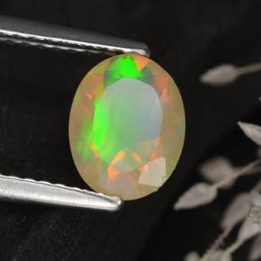 Opala multicolorido natural 0,75ct, corte oval, transparente