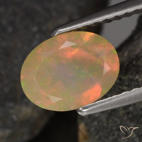 0.79ct Natural Multicolorido Opala, oval, Transparente