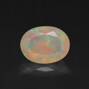 Opala multicolorido natural 0,85ct, transparente, transparente/translúcido