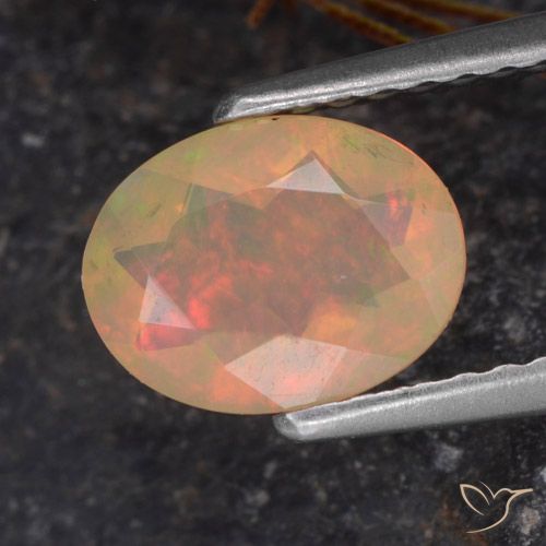 0.72ct Natural Multicolorido Opala, oval, Transparente