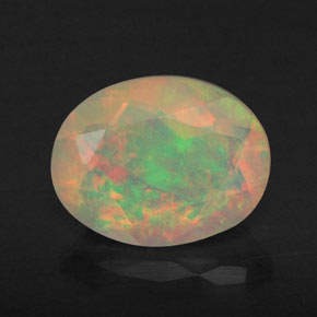 Opala multicolorido natural 0,89ct, transparente, transparente/translúcido