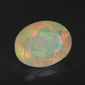 Opala multicolorido natural 0,89ct, transparente, transparente/translúcido