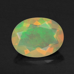 Opala multicolorido natural 0,72ct, transparente, transparente/translúcido