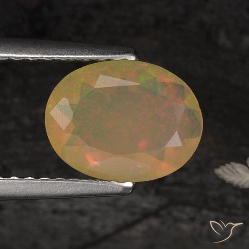 0.86ct Natural Multicolorido Opala, oval, Translúcido
