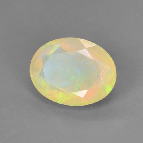 Opala multicolorido natural 1,13ct, corte oval, translúcido
