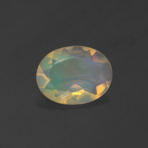 Opala multicolorido natural 0,83ct, corte oval, transparente