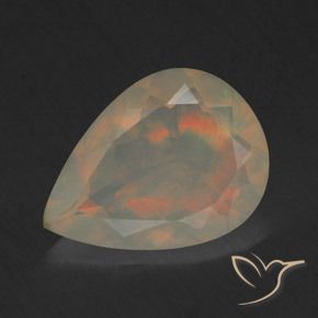 1.66ct Natural Multicolorido Opala, Formato de pêra, Transparente