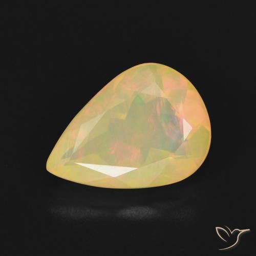 1.66ct Natural Multicolorido Opala, Formato de pêra, Transparente