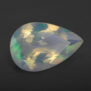 Opala multicolorido natural 2,12ct, formato de pêra, transparente